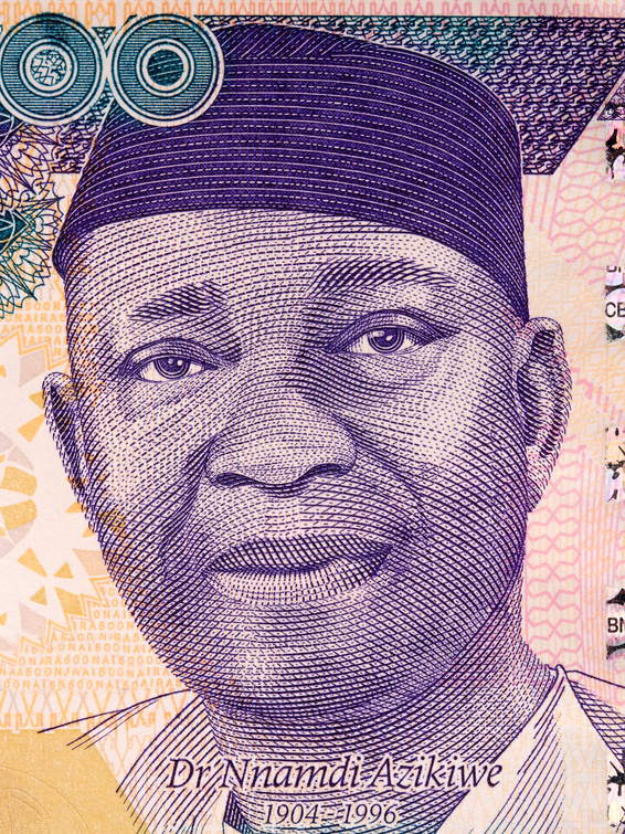 Nnamdi Azikiwe portrait from Nigerian money